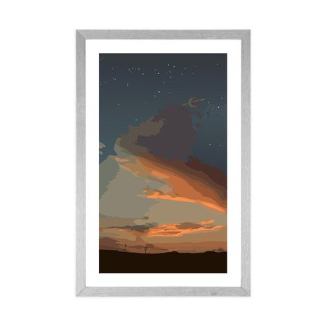 PLAGÁT S PASPARTOU MAGICKÁ NOC V PRÍRODE - MOTÍVY Z NAŠEJ DIELNE - PLAGÁTY