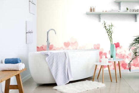 TAPETE ROTE HERZEN - KINDERTAPETEN - TAPETEN