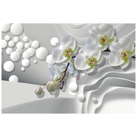 SAMOLEPIACA TAPETA ORCHIDEA NA ABSTRAKTNOM POZADÍ - SAMOLEPIACE TAPETY - TAPETY