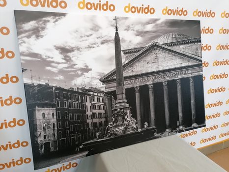 OBRAZ ŘÍMSKÁ BAZILIKA V ČERNOBÍLÉM PROVEDENÍ - ČERNOBÍLÉ OBRAZY - OBRAZY