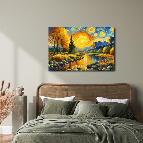 OBRAZ SLUNCE NAD ŘEKOU - OBRAZY VÝCHOD A ZÁPAD SLUNCE - OBRAZY