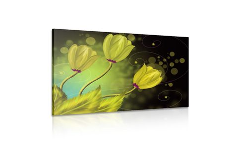 WANDBILD BLUMEN AUS GOLD - ABSTRAKTE BILDER - BILDER