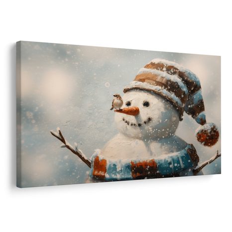 VÁNOČNÍ OBRAZ RADOSTIVÝ SNĚHULÁK - VÁNOČNÍ A ZIMNÍ OBRAZY - OBRAZY