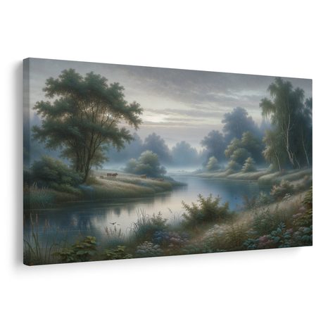 OBRAZ ŘEKA V OPARU - OBRAZY PŘÍRODY A KRAJINY - OBRAZY