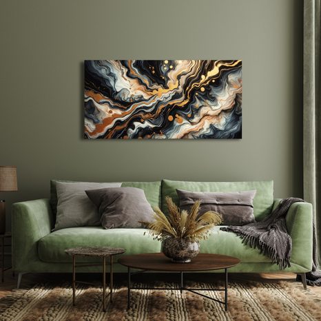 OBRAZ ZLATÁ ABSTRAKCE - OBRAZY ABSTRAKTNÍ TVARY - OBRAZY