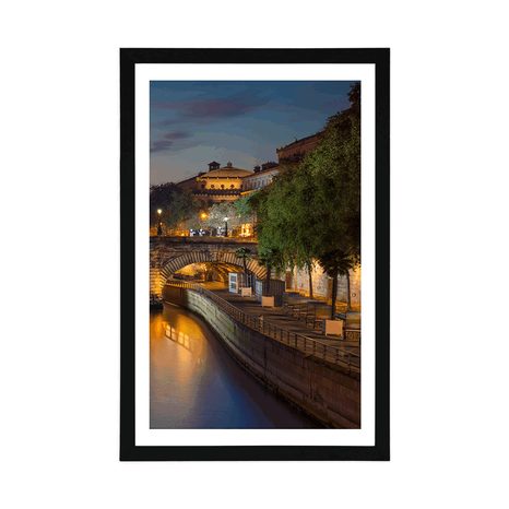 PLAKÁT S PASPARTOU NÁBŘEŽÍ PAŘÍŽE - MĚSTA - PLAKÁTY