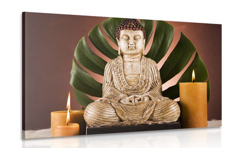 QUADRO BUDDHA CON UNA RILASSANTE NATURA MORTA - QUADRI FENG SHUI - QUADRI