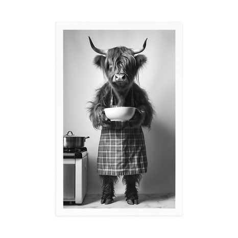 PLAKÁT KRÁVA V KUCHYŇSKÉ ZÁSTĚŘE - BUVOLY A KRÁVY - PLAKÁTY