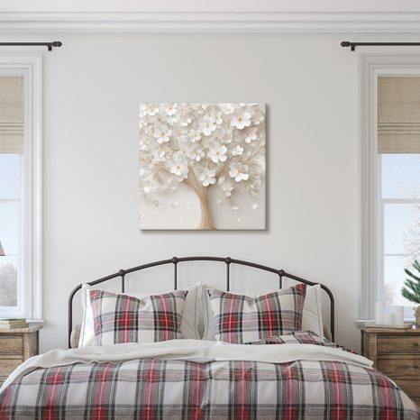 OBRAZ BÍLÁ HARMONIE STROMU ŽIVOTA - OBRAZY STROM ŽIVOTA - OBRAZY