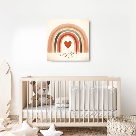 WANDBILD REGENBOGEN-TOR ZUM HERZEN - BILDER MIT LIEBESMOTIVEN - BILDER