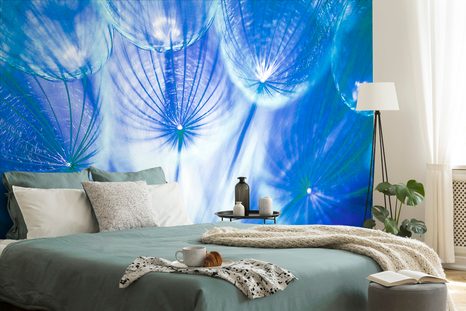 CARTA DA PARATI – DENTE DI LEONE BLU STRAORDINARIO - CARTA DA PARATI ASTRATTI - CARTA DA PARATI