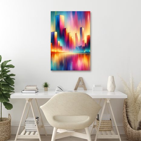 OBRAZ ZÁŘIVÉ MĚSTO V NOCI - OBRAZY MĚSTA - OBRAZY