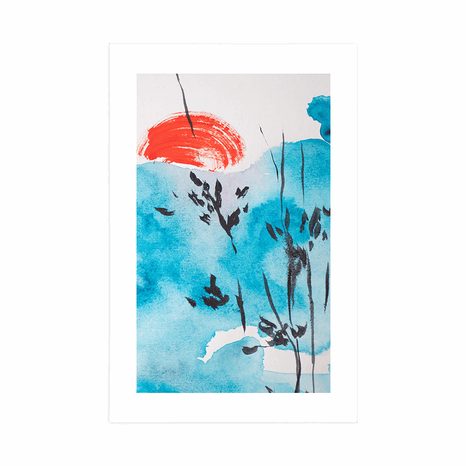 AFFICHE AVEC PASSE-PARTOUT – PEINTURE DU CIEL JAPONAIS - NATURE - AFFICHES