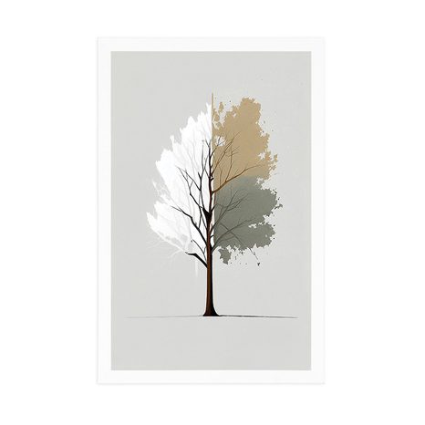 PLAKAT MINIMALISTIČKO RAZNOBOJNO STABLO - STABLA I LIŠĆE - PLAKATI