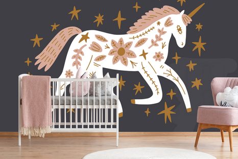 SAMOLEPÍCÍ TAPETA POHÁDKOVÝ JEDNOROŽEC V LIDOVÉM NÁDECHU - TAPETY - TOTÁLNÍ VÝPRODEJ 🔥