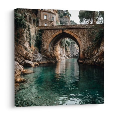 WANDBILD STEINBRÜCKE IN DER NATUR - BILDER VON STÄDTEN - BILDER