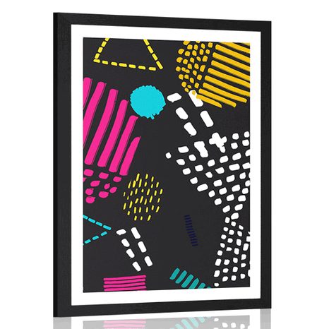 POSTER CU PASSEPARTOUT MODEL MODERN MEMPHIS - POP ART - POSTERE