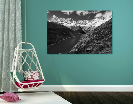 WANDBILD NATIONALPARK PATAGONIEN IN ARGENTINIEN IN SCHWARZ-WEISS - SCHWARZ-WEISSE BILDER - BILDER