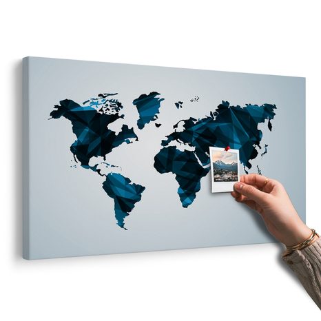 OBRAZ NA KORKU MAPA SVĚTA V DESIGNU VEKTOROVÉ GRAFIKY - OBRAZY NA KORKU - OBRAZY