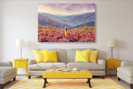 OBRAZ DÍVKA VE ŽLUTÝCH ŠATECH - ABSTRAKTNÍ OBRAZY - OBRAZY