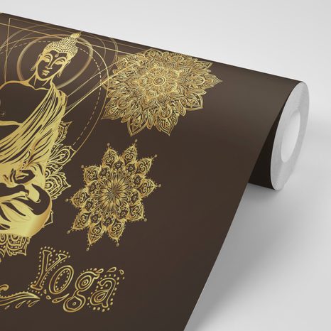 CARTA DA PARATI AUTOADESIVA – BUDDHA DORATO MEDITANTE - CARTA DA PARATI AUTOADESIVE - CARTA DA PARATI