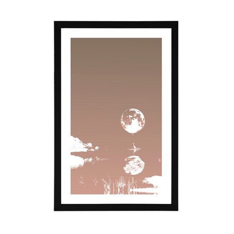 PLAKÁT S PASPARTOU ODRAZ MĚSÍCE - MOTIVY Z NAŠÍ DÍLNY - PLAKÁTY