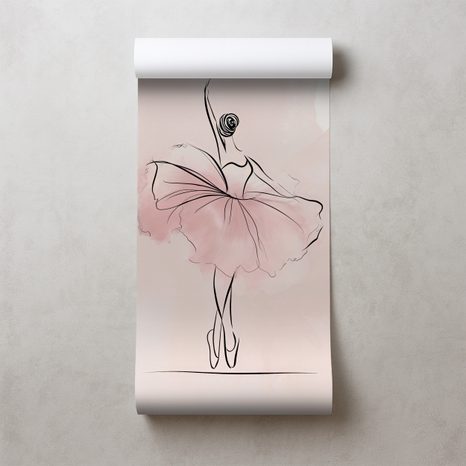 TAPETE ELEGANTE BALLERINA IM ROSA ROCK - TAPETEN MIT MENSCHEN UND PROMIS - TAPETEN