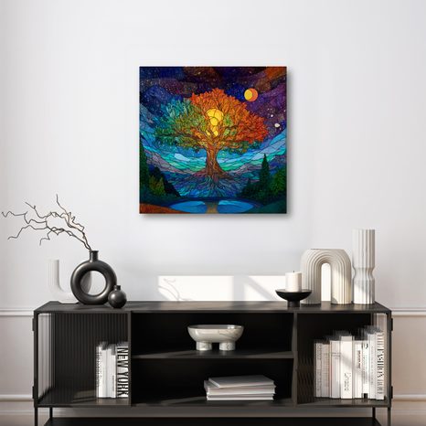 OBRAZ MYSTICKÝ STROM ŽIVOTA V HORÁCH - OBRAZY STROMY ŽIVOTA - OBRAZY