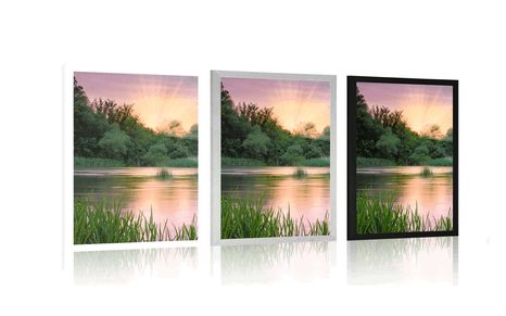 AFFICHE – LEVER DE SOLEIL AU BORD DE LA RIVIÈRE - NATURE - AFFICHES