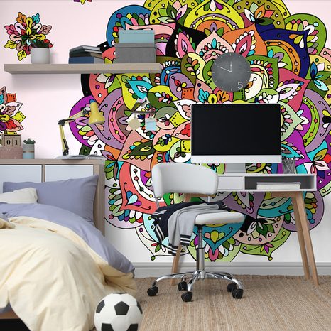 CARTA DA PARATI – MANDALA MULTICOLORE - CARTA DA PARATI FENG SHUI - CARTA DA PARATI