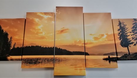 5 RÉSZES KÉP HEGYI TÓ - TERMÉSZET- ÉS TÁJKÉPEK - KÉPEK