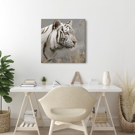 WANDBILD MAJESTÄTISCHER TIGER IN DER NATUR - BILDER VON LÖWEN UND TIGERN - BILDER