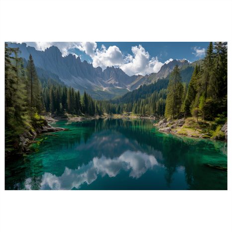 SLIKA GORSKO JEZERO V GOZDU - SLIKE - 🔥 TOTALNA ODPRODAJA