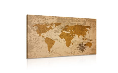 TABLOU HARTA LUMII VECHE CU O BUSOLĂ - TABLOURI CU HĂRȚI - TABLOURI