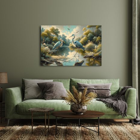 OBRAZ VOLAVKY U VODY - OBRAZY PTÁCI - OBRAZY