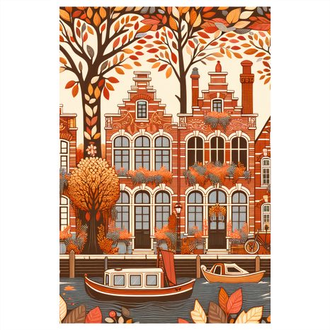 OBRAZ HOLANDSKÉ DOMY NA PODZIM - PICTURES OF CITIES - PICTURES