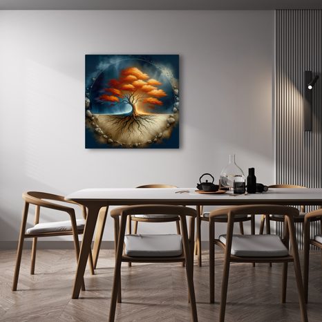 OBRAZ PODZIMNÍ STROM ŽIVOTA S KOŘENY - OBRAZY STROMY ŽIVOTA - OBRAZY