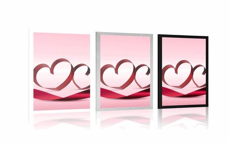 POSTER HEARTS WITH A RIBBON - LOVE - POSTERS