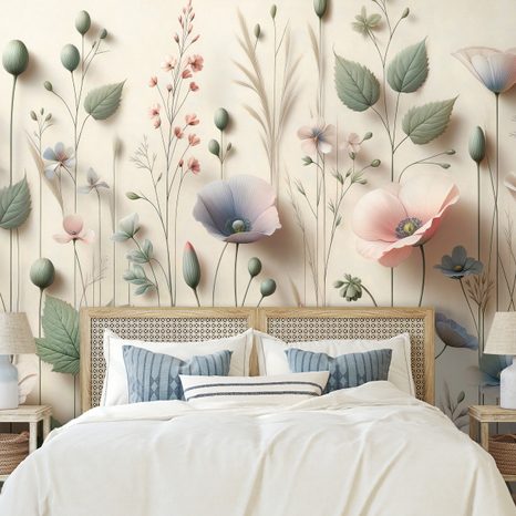 TAPETA PASTELNO TRAVNIŠKO CVETJE - TAPETE - 🔥 TOTALNA ODPRODAJA