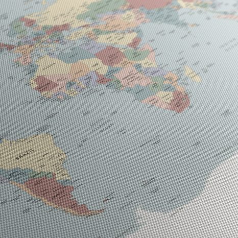 OBRAZ NA KORKU MAPA SVĚTA V BAREVNÉM PROVEDENÍ - PICTURES ON CORK - PICTURES