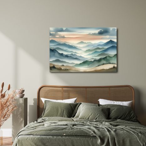 OBRAZ TICHÉ HORY V RANNÍ MLZE - OBRAZY HORY - OBRAZY