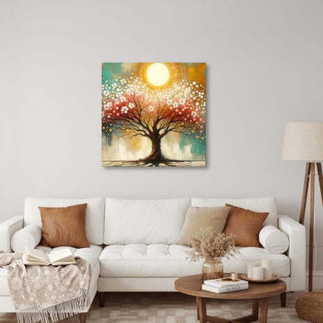 WANDBILD BAUM DES LEBENS MIT BLUMEN - BILDER BÄUME DES LEBENS - BILDER