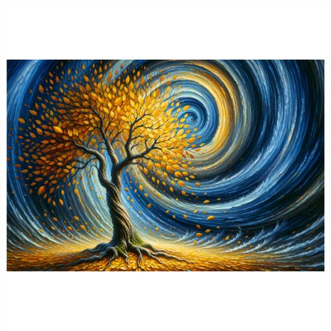 TABLOU CU COPACUL VIEȚII ÎN CERUL ÎNVÂRTIT - TABLOURI ARBORII VIEȚII - TABLOURI