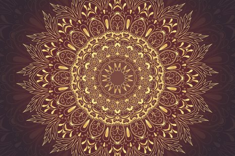 TAPETA ZLATNA MANDALA NA BORDO POZADINI - TAPETE - 🔥 TOTALNA RASPRODAJA