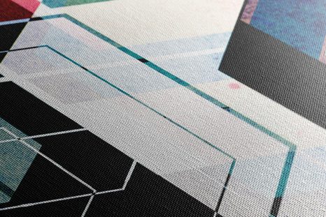 QUADRO SU TELA – ORNAMENTO GEOMETRICO MULTICOLORE - QUADRI POP ART - STAMPE E QUADRI