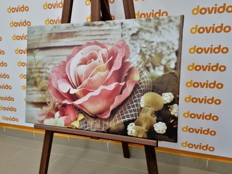 STAMPA SU TELA – ROSA VINTAGE ROSA - QUADRI VINTAGE E RETRÒ - STAMPE E QUADRI