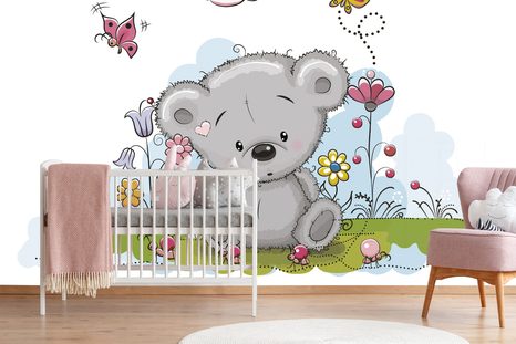 SAMOLEPÍCÍ TAPETA ROZTOMILÝ MEDVÍDEK - SAMOLEPÍCÍ TAPETY - TAPETY