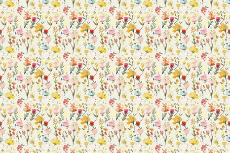 SELBSTKLEBENDE TAPETE GELBE BLUMEN MIT EINEM VINTAGE-HAUCH - SELBSTKLEBENDE TAPETEN - TAPETEN