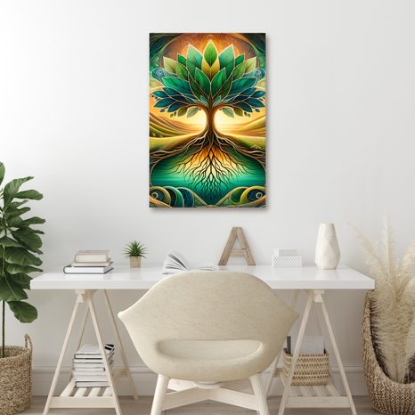 WANDBILD MYSTISCHER BAUM DES LEBENS AM SEE - BILDER BÄUME DES LEBENS - BILDER