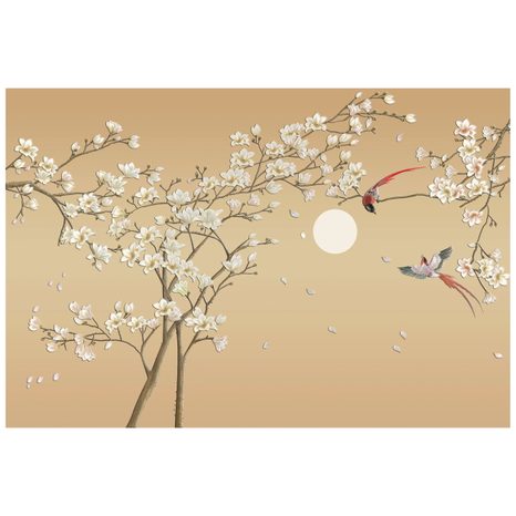 SAMOLEPÍCÍ TAPETA PTÁČCI NA VĚTVE STROMU - SAMOLEPÍCÍ TAPETY - TAPETY